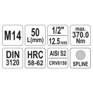 YATO Bit-Steckschlüssel Spline 1/2" M14 CrV