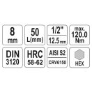 YATO Bit-Steckschlüssel Inbus 1/2" 8 mm CrV