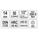 YATO Bit-Steckschlüssel Inbus 1/2" 14 mm CrV