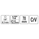 YATO Steckschlüsseladapter 1/4" Sechskant -> 1/2" Vierkant CrV