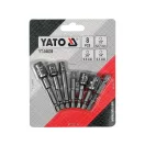 YATO Steckschlüssel-Adaptersatz 8-teilig 1/4" Sechskant -> 1/4", 3/8", 1/2" Vierkant CrV