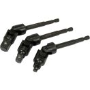 YATO Steckschlüssel-Adaptersatz 3-teilig 1/4" Sechskant -> 1/4" 3/8" 1/2" Vierkant CrV
