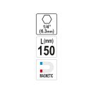 YATO Bithalter 150 mm 1/4" magnetisch