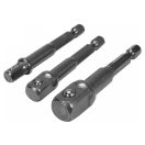 YATO Steckschlüssel-Adaptersatz 3-teilig 1/4" Sechskant -> 1/4", 3/8", 1/2" Vierkant