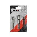YATO Steckschlüssel-Adaptersatz 3-teilig 1/4" Sechskant -> 1/4", 3/8", 1/2" Vierkant