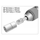 YATO Steckschlüssel-Adaptersatz 3-teilig 1/4" Sechskant -> 1/4", 3/8", 1/2" Vierkant