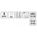 YATO Kugelkopf-Inbusschlüsselsatz 9-teilig 1,5-10 mm CrV