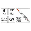YATO Gelenk-Glühkerzenschlüssel 6-teilig 3/8" CrV