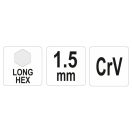 YATO langer Inbusschlüssel 1,5 mm CrV