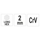 YATO langer Inbusschlüssel 2,0 mm CrV