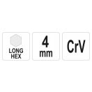 YATO langer Inbusschlüssel 4,0 mm CrV