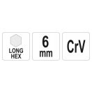 YATO langer Inbusschlüssel 6,0 mm CrV