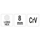 YATO langer Inbusschlüssel 8,0 mm CrV