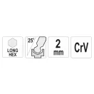 YATO Inbusschlüssel mit langem Kugelkopf, 2,0 mm CrV