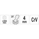YATO Kugelkopf-Inbusschlüssel 4,0 mm / 25 x 105 mm CrV