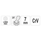 YATO Langer Kugelkopf-Inbusschlüssel 7,0 mm CrV