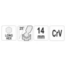 YATO Langer Kugelkopf-Inbusschlüssel 14,0 mm CrV