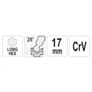 YATO Langer Kugelkopf-Inbusschlüssel 17,0 mm CrV