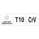 YATO Langer Torx-Schlüssel T10 CrV