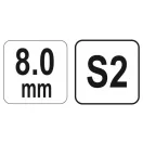 YATO Inbusschlüssel T-Schlüssel 8,0 mm / 22 x 200 mm S2