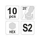 YATO langer Kugelkopf-Inbusschlüssel-Satz, 10-teilig, 1,27–10 mm, S2