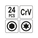 YATO Klapp-Inbusschlüsselsatz 24-teilig CrV