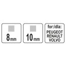 YATO Ölablassschlüssel 8 x 10 mm (Peugeot, Renault, Volvo)