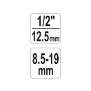 YATO Beschädigter Schraubenausdreher 1/2" 8,5-19 mm