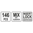 YATO Sechskant-Selbstsicherndes Muttern-Set 146-teilig M4-M12