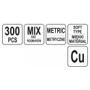 YATO Kupfer-Unterlegscheiben-Set 300-tlg