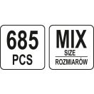 YATO Kabelhülsen-Set 685-teilig