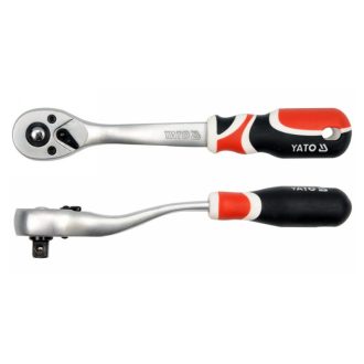   YATO Ratschenantriebsschaft 3/8 Zoll 200 mm 72T gebogener Schaft weicher Griff CrV
