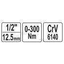 YATO Drehmomentschlüssel 1/2" 0-300 Nm CrV