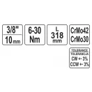 YATO Drehmomentschlüssel 3/8" 6-30 Nm / 295-316 mm