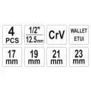 YATO Kreuzschlüssel 1/2" 17 x 19 x 21 x 23 mm zerlegt CrV