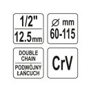 YATO Ölfilter-Entfernerkette 1/2" 60-115 mm