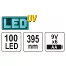 YATO Wiederaufladbare UV-Taschenlampe + Brille