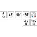 YATO Schweißwerkstückhalter Magnet-Set 6-teilig