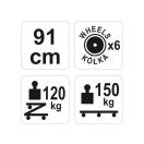 YATO Recliner kann in einen Rollstuhl 910 mm umgewandelt werden