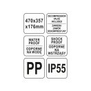 YATO Werkzeugkoffer mit Schaumstoffeinlage 470 x 357 x 176 mm