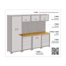 YATO Holzarbeitsplatte für 3 Unterschränke 1980 x 457 x 22 mm