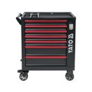 YATO Leerer Werkzeugwagen mit 7 Schubladen mit Zahlenschloss mit LED-Logo