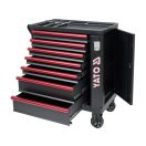 YATO Leerer Werkzeugwagen mit 7 Schubladen mit Zahlenschloss mit LED-Logo