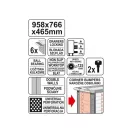 YATO Leerer Werkzeugwagen mit 6 Schubladen