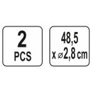 YATO Zusätzliches Stahlrohr für Werkzeugwagen (2 Stück)