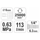 YATO Pneumatischer Geradschleifer 1/4"