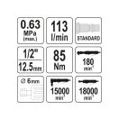 YATO Pneumatik 3 in 1 Set (Ratschenschlüssel, Geradschleifer, Winkelschleifer)