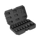 YATO Maschinen-Steckschlüsselsatz 1/2", 15-teilig 10-27 mm mit 3/8" x 1/2" Adapter