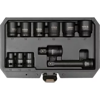   YATO Maschinen-Steckschlüsselsatz 11-teilig 1/2" 10-27 mm CrMo