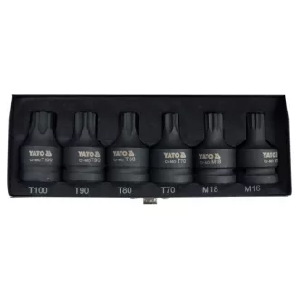   YATO Maschinenbit-Steckschlüsselsatz 6-teilig Torx und Spline 3/4" CrMo